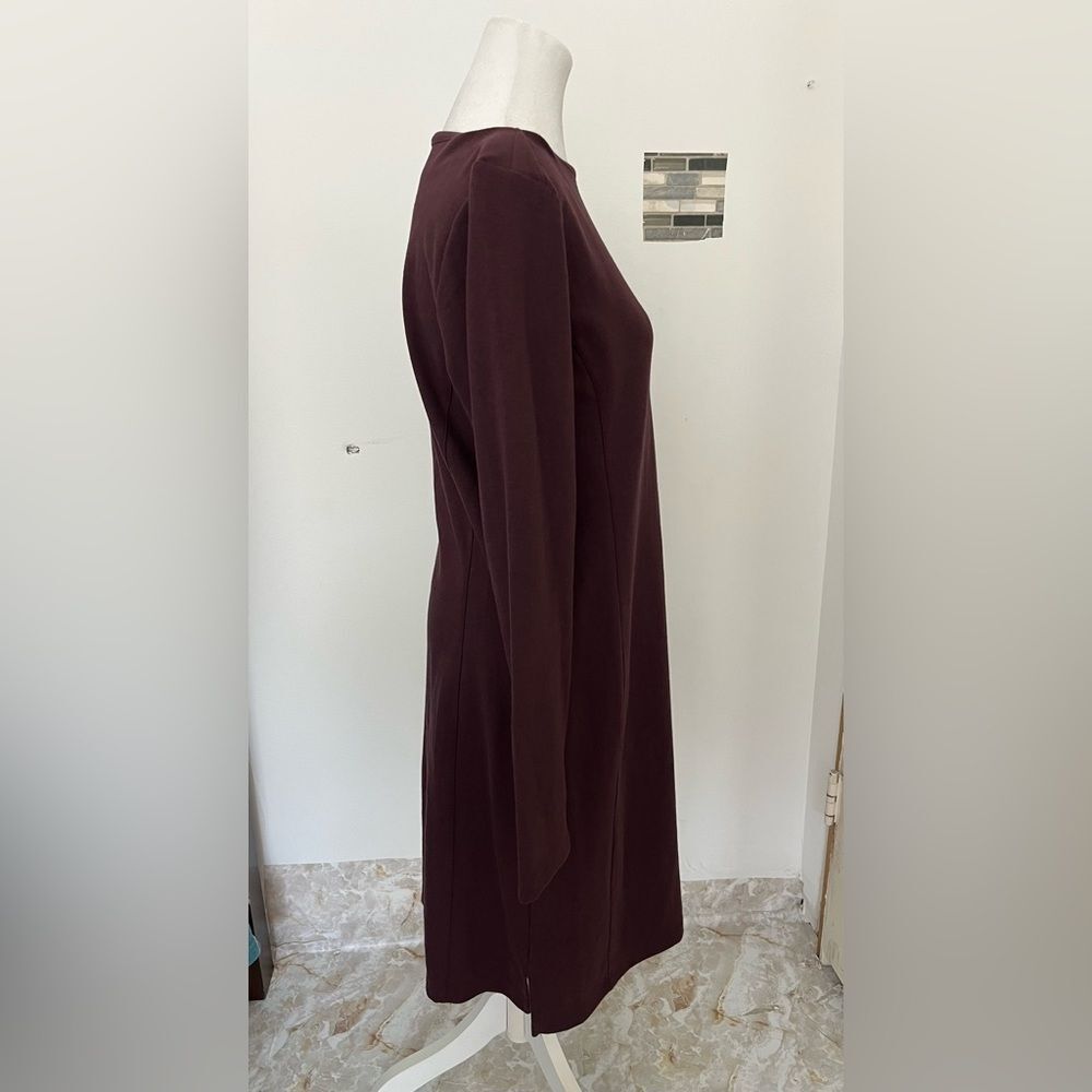 Duluth Trading Women’s Midi Dress Burgundy Long Sleeve Boat Neck Size S - Picture 12 of 16